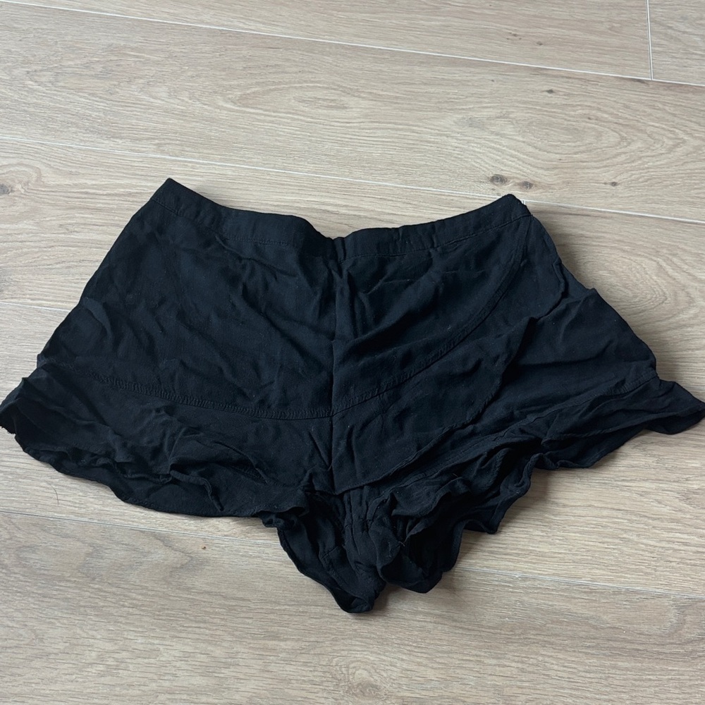 Altar'd State Black Ruffle Hem Shorts